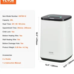 VEVOR Towel Warmers for Bathroom, Towel Warmer Bucket with Child Lock & High-Temp Indicator & 24H Delay Timer & Auto Shut Off Fits up to 4 Oversized Bath Towels, Blankets, Clothes, Bathrobes and More