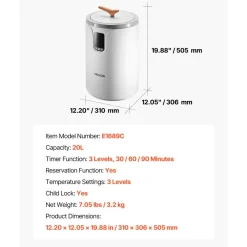 VEVOR Towel Warmers for Bathroom, Towel Warmer Bucket with 24H Delay Timer & Child Lock & Auto Shut Off for Spa Fits up to 3 Oversized Bath Towels, Blankets, Clothes, Bathrobes, PJ's and More