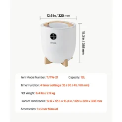 VEVOR Towel Warmers for Bathroom, Towel Warmer Bucket with Child Lock & High-Temp Indicator & 24H Delay Timer & Auto Shut Off Fits up to 4 Oversized Bath Towels, Blankets, Clothes, Bathrobes and More