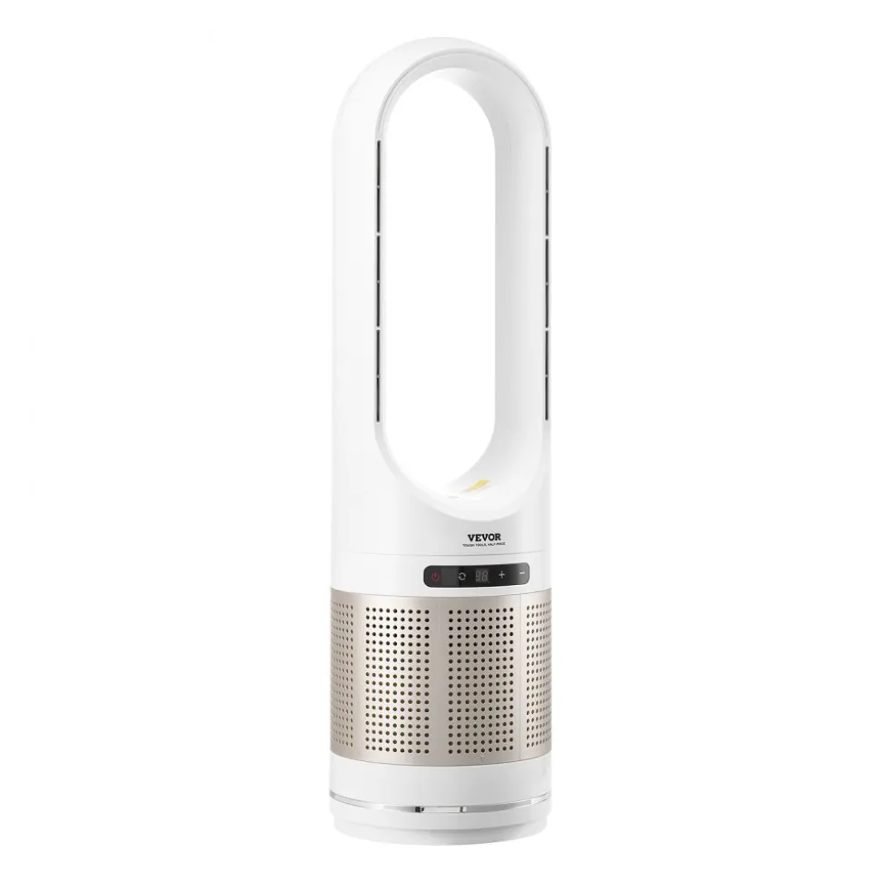 VEVOR Tower Fan Bladeless, 16.4ft/s Velocity Floor Fan that Blows Cold Air, 80° Oscillating 8-Speed Fans, 8H Timer, Standing Fans with H13 HEPA Filtration, Remote Control & Air Purification Mode