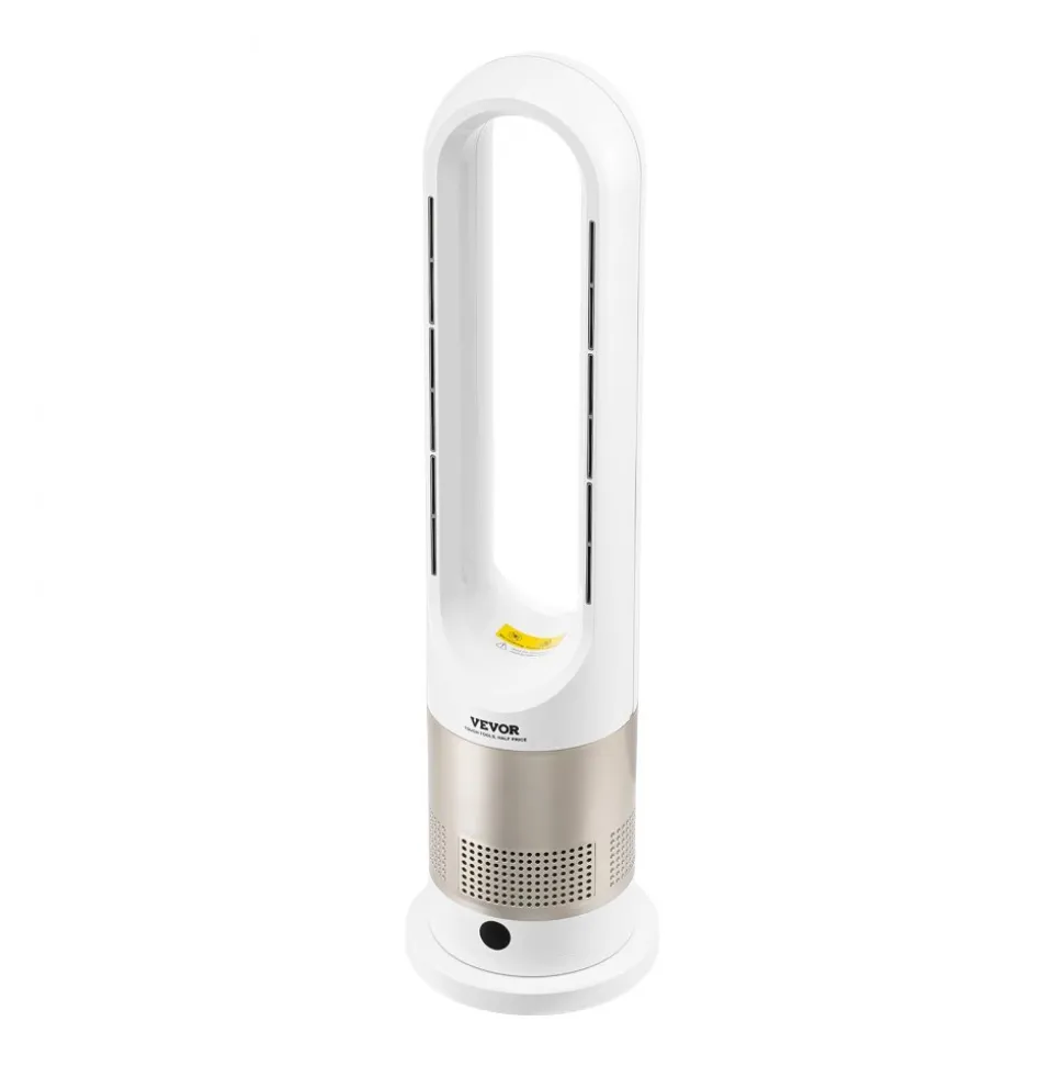 VEVOR Tower Fan Bladeless, 16 ft/s Velocity Quiet Floor Fan that Blows Cold & Heating Air, 80° Oscillating Fans with 8 Speeds, 9H Timer, Standing Fans with Remote Control for Bedroom, Office, Home