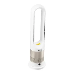 VEVOR Tower Fan Bladeless, 16 ft/s Velocity Quiet Floor Fan that Blows Cold & Heating Air, 80° Oscillating Fans with 8 Speeds, 9H Timer, Standing Fans with Remote Control for Bedroom, Office, Home