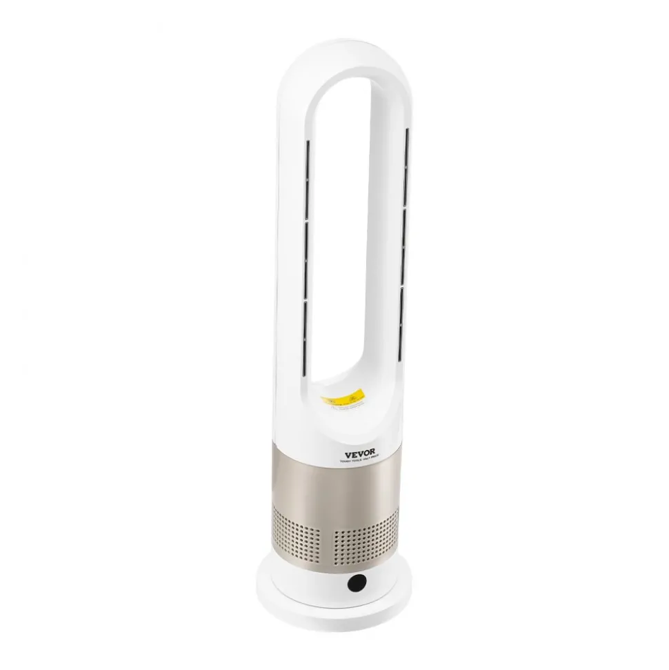VEVOR Tower Fan Bladeless, 16 ft/s Velocity Quiet Floor Fan that Blows Cold & Heating Air, 80° Oscillating Fans with 8 Speeds, 9H Timer, Standing Fans with Remote Control for Bedroom, Office, Home
