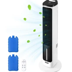 VEVOR Tower Fan, 23.3ft/s Velocity Quiet Floor Fan, 70° Oscillating Fans for Indoors with 9 Speeds, 4 Modes, 24H Timer, Portable Standing Bladeless Fan with Remote Control for Bedroom, Office, Home