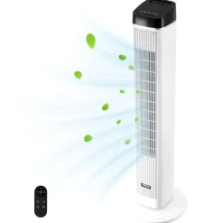 VEVOR Tower Fan, 22 ft/s Velocity Quiet Floor Fan, 70° Oscillating Fans for Indoors with 3 Speeds, 4 Modes, 12H Timer, Portable Standing Bladeless Fan with Remote Control for Bedroom, Office, Home