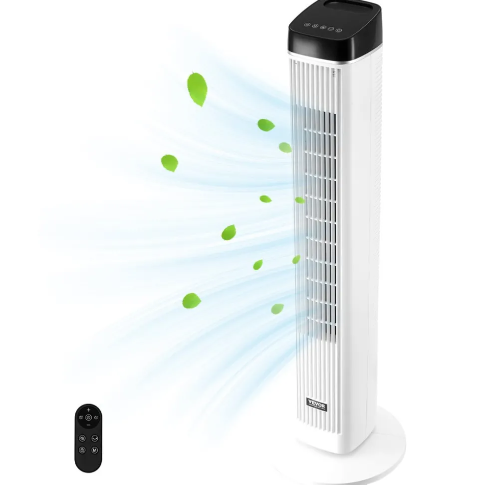 VEVOR Tower Fan, 22 ft/s Velocity Quiet Floor Fan, 70° Oscillating Fans for Indoors with 3 Speeds, 4 Modes, 12H Timer, Portable Standing Bladeless Fan with Remote Control for Bedroom, Office, Home