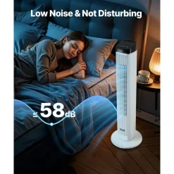 VEVOR Tower Fan, 22 ft/s Velocity Quiet Floor Fan, 70° Oscillating Fans for Indoors with 3 Speeds, 4 Modes, 12H Timer, Portable Standing Bladeless Fan with Remote Control for Bedroom, Office, Home