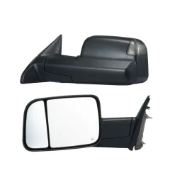 VEVOR Towing Mirrors, for 2009-2018 Dodge Ram 1500, 2010-2018 Ram 2500 3500, 2019-2023 Ram 1500 Classic Model, Power Heated with Signal Light & Puddle Light, Manual Controlling Flipping Folding, Black