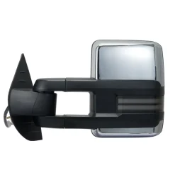 VEVOR Towing Mirrors, Left & Right Pair Set for Chevrolet Silverado (2003-2007)/GMC/Cadillac, Power Heated Tow Mirror with Signal Light, Manual Controlling Telescoping Folding, Heating Defrost, Silver
