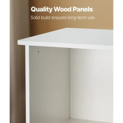 VEVOR Toy Storage Organizer, Wooden Kids Bookshelf with Storage, Toy Storage Cabinet with 4 Mobile Drawers, Kids Storage Organizer for Bedroom, Nursery, Living Room, Entryway, Preschool, White