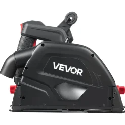 VEVOR Track Saw, 6-1/2-Inch, Plunge-Cut Circular Saw Kit, Tracksaw with 48-Tooth Carbide-Tipped Blade, 0-45° Angle Adjustment, 2.16 in Cutting Depth, for Wood, Plastic, Guide Rail Not Included, Black