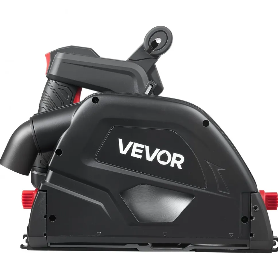 VEVOR Track Saw, 6-1/2-Inch, Plunge-Cut Circular Saw Kit, Tracksaw with 48-Tooth Carbide-Tipped Blade, 0-45° Angle Adjustment, 2.16 in Cutting Depth, for Wood, Plastic, Guide Rail Not Included, Black