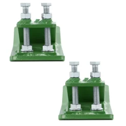 VEVOR Tractor Bucket Protector, 2PCS Heavy Duty Steel Bucket Edge Protectors, Edge Tamer Anti-Skid Device with Double Hexagon Lock Nuts and Bolts, for Snow, Leave Removal & Spreading Gravel (Green)