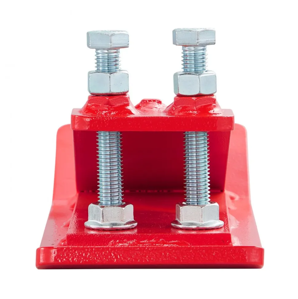 VEVOR Tractor Bucket Protector, 2PCS Heavy Duty Steel Bucket Edge Protectors, Edge Tamer Anti-Skid Device with Double Hexagon Lock Nuts and Bolts, for Snow, Leave Removal & Spreading Gravel (Red)