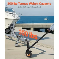 VEVOR Trailer Dolly, 300lbs Tongue Weight Capacity, 16.5 inch and 22 inch Height Adjustable Trailer Dolly, with 1-7/8 inch and 2 inch Balls, 8.5 inch Pneumatic Rubber Tire, for Moving RV Trailer