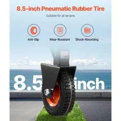 VEVOR Trailer Dolly, 300lbs Tongue Weight Capacity, 16.5 inch and 22 inch Height Adjustable Trailer Dolly, with 1-7/8 inch and 2 inch Balls, 8.5 inch Pneumatic Rubber Tire, for Moving RV Trailer