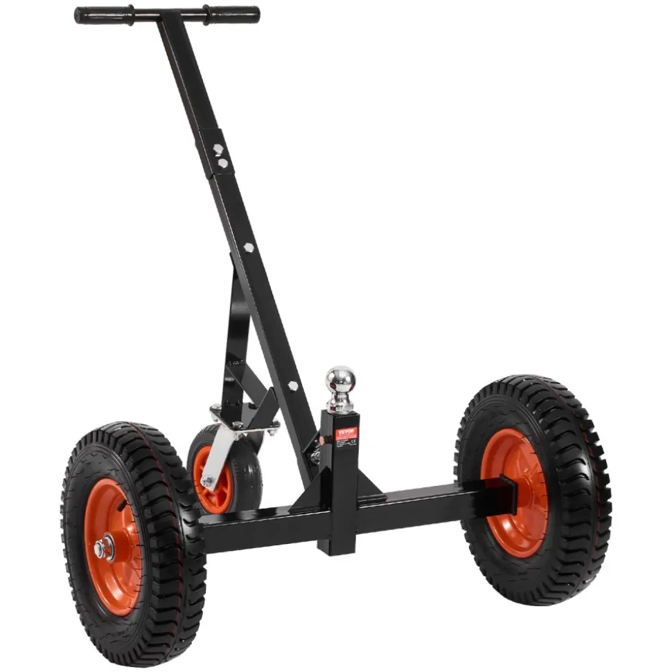 VEVOR Trailer Dolly, 1200lbs Tongue Weight Capacity, Carbon Steel Trailer Mover with 2 inch Ball, 15.2 inch Pneumatic Tires, Portable Tow Dolly for Moving RV Trailer
