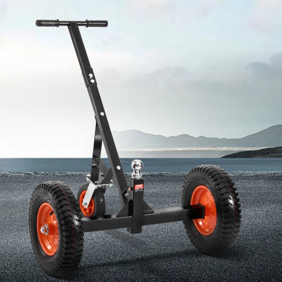 VEVOR Trailer Dolly, 1200lbs Tongue Weight Capacity, Carbon Steel Trailer Mover with 2 inch Ball, 15.2 inch Pneumatic Tires, Portable Tow Dolly for Moving RV Trailer