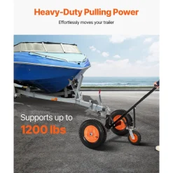 VEVOR Trailer Dolly, 1200lbs Tongue Weight Capacity, Carbon Steel Trailer Mover with 2 inch Ball, 15.2 inch Pneumatic Tires, Portable Tow Dolly for Moving RV Trailer