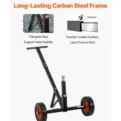 VEVOR Trailer Dolly, 600lbs Tongue Weight Capacity, Carbon Steel Trailer Mover with 1-7/8 in Hitch Ball and 10 in Solid Tires, Portable Tow Dolly for Moving Car RV Boat Trailer