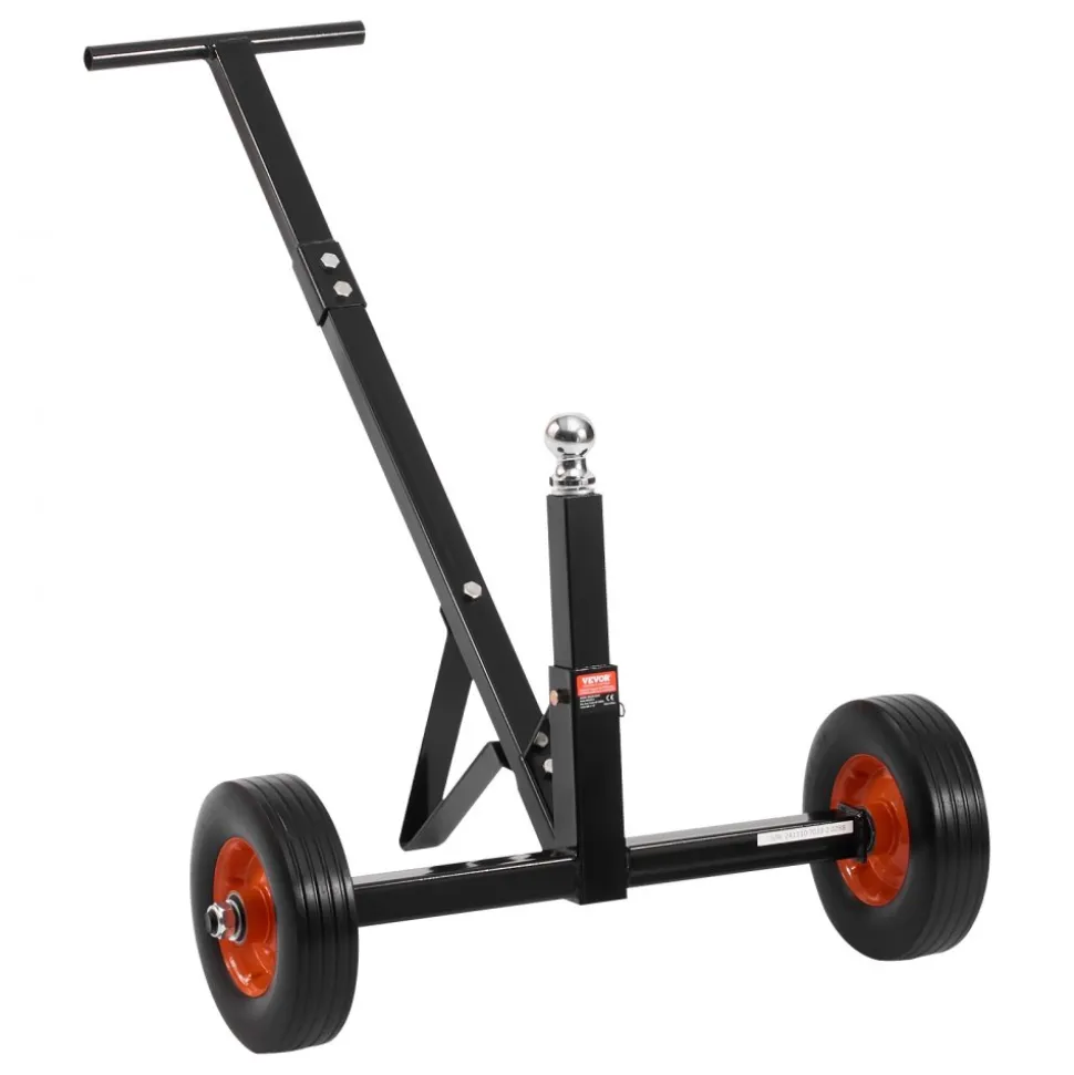 VEVOR Trailer Dolly, 600lbs Tongue Weight Capacity, Carbon Steel Trailer Mover with 1-7/8 in Hitch Ball and 10 in Solid Tires, Portable Tow Dolly for Moving Car RV Boat Trailer