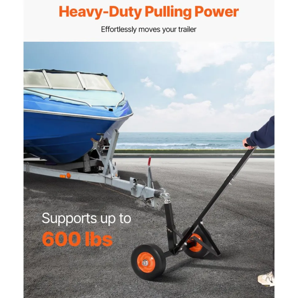VEVOR Trailer Dolly, 600lbs Tongue Weight Capacity, Carbon Steel Trailer Mover with 1-7/8 in Hitch Ball and 10 in Solid Tires, Portable Tow Dolly for Moving Car RV Boat Trailer