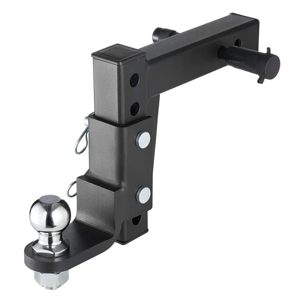 VEVOR Trailer Hitch Ball Mount, Fit 2-Inch Receiver, Adjustable Trailer Hitch with 2 Inch Ball & Pin, 7500 lbs GTW, 9.5 Inch Drop, Towing Ball Mounts for RVs, Off-Road Vehicles and Trucks, Black