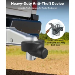 VEVOR Trailer Hitch Lock, Compatible with 2-5/16 in Couplers, Heavy-Duty Anti-Theft Trailer Ball Lock with 3 Keys, Prying-Resistant & Impact-Resistant, Fits for RVs, Boats, Off-Road Vehicles, Trailers