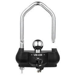 VEVOR Trailer Hitch Lock, Fits for 1-7/8 in, 2 in, 2-5/16 in Couplers, Heavy-Duty Anti-Theft Trailer Ball Lock with 3 Keys, Prying-Resistant, Adjustable Height Design for RVs, Boats, Trailers, Black