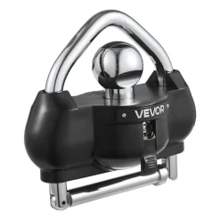 VEVOR Trailer Hitch Lock, Fits for 1-7/8 in, 2 in, 2-5/16 in Couplers, Heavy-Duty Anti-Theft Trailer Ball Lock with 3 Keys, Prying-Resistant, Adjustable Height Design for RVs, Boats, Trailers, Black