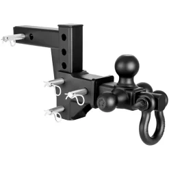 VEVOR Trailer Hitch Tri Ball Mount with D Shackle, Fit 2 Inch Receiver, 1-7/8 Inch, 2 Inch and 2-5/16 Inch Balls, 10000 lbs GTW, 6 Inch Drop, Towing Hitch for RVs, Off-Road Vehicles and Trucks