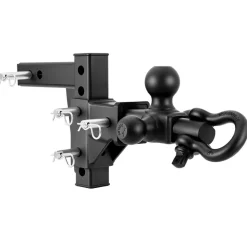 VEVOR Trailer Hitch Tri Ball Mount with D Shackle, Fit 2 Inch Receiver, 1-7/8 Inch, 2 Inch and 2-5/16 Inch Balls, 10000 lbs GTW, 6 Inch Drop, Towing Hitch for RVs, Off-Road Vehicles and Trucks