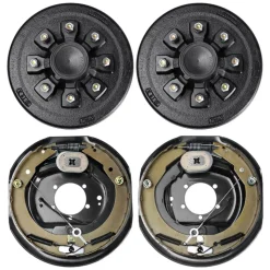 VEVOR Trailer Hub Drum Kits 8 on 6.5" B.C. with 12" x 2" Electric Brakes, Self-Adjusting Trailer Brake Assembly for 7000 lbs Axle, 5-Hole Mounting, Backing Plates for Brake System Part Replacement