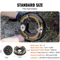 VEVOR Trailer Hub Drum Kits 8 on 6.5