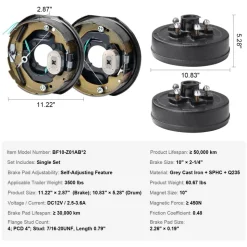 VEVOR Trailer Hub Drum Kits 5 on 4.5