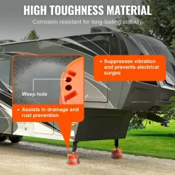 VEVOR Trailer Jack Block, 2000 lbs Capacity per RV Leveling Block, High-quality Polypropylene RV Camper Stabilizer Blocks, RV Travel Accessories Use for Any Tongue Jack, Post, Foot, 5th Wheels, 2-Pack