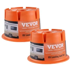 VEVOR Trailer Jack Block, 2000 lbs Capacity per RV Leveling Block, High-quality Polypropylene RV Camper Stabilizer Blocks, RV Travel Accessories Use for Any Tongue Jack, Post, Foot, 5th Wheels, 2-Pack
