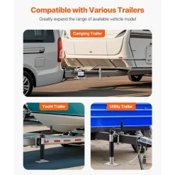 VEVOR Trailer Jack, 2000 lbs Dynamic Load Capacity, Heavy Duty Swivel Bolt-on Trailer Jack, 10