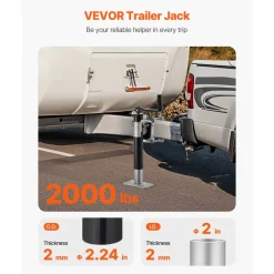 VEVOR Trailer Jack, 2000 lbs Dynamic Load Capacity, Heavy Duty Swivel Bolt-on Trailer Jack, 10