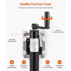 VEVOR Trailer Jack, 2000 lbs Dynamic Load Capacity, Heavy Duty Swivel Bolt-on Trailer Jack, 10