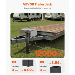 VEVOR Trailer Jack, 12000 lbs Dynamic Load Capacity, Weld-on Pipe-Mount Swivel Trailer Jack with Ergonomic Handle, 12.6-inch Vertical Travel, Suitable for RV, Horse, Utility, Camping, Yacht Trailers