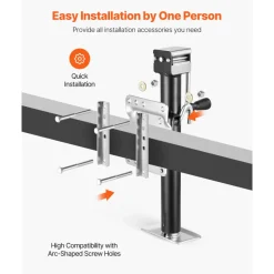 VEVOR Trailer Jack, 2500 lbs Dynamic Load Capacity, Heavy Duty Swivel Bolt-on Trailer Jack with Ergonomic Handle, 15-inch Vertical Travel, Suitable for RV, Horse, Utility, Camping and Yacht Trailers