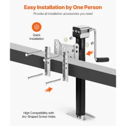 VEVOR Trailer Jack, 5000 lbs Dynamic Load Capacity, Heavy Duty Swivel Bolt-on Trailer Jack, 14.3