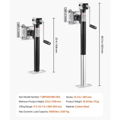 VEVOR Trailer Jack, 5000 lbs Dynamic Load Capacity, Heavy Duty Swivel Bolt-on Trailer Jack, 14.3