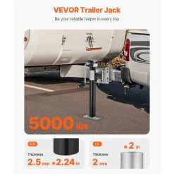 VEVOR Trailer Jack, 5000 lbs Dynamic Load Capacity, Heavy Duty Swivel Bolt-on Trailer Jack, 14.3