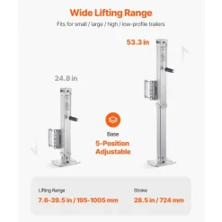 VEVOR Trailer Jack, 8000 lbs Static Load Capacity, Heavy Duty Swivel Bolt-on Trailer Jack, 28.5