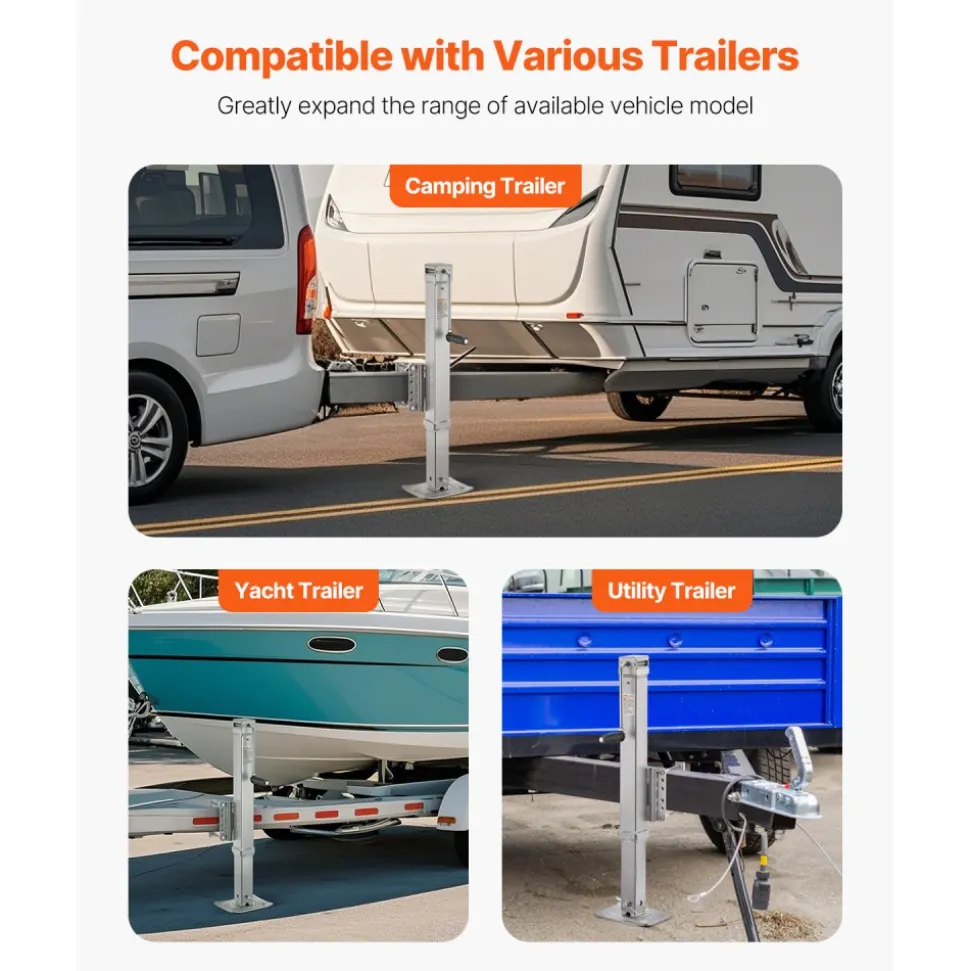 VEVOR Trailer Jack, 8000 lbs Static Load Capacity, Heavy Duty Swivel Bolt-on Trailer Jack, 28.5" Lift Trailer Jack Stand with Handle for RV Trailer, Horse Trailer, Utility Trailer, and Yacht Trailer