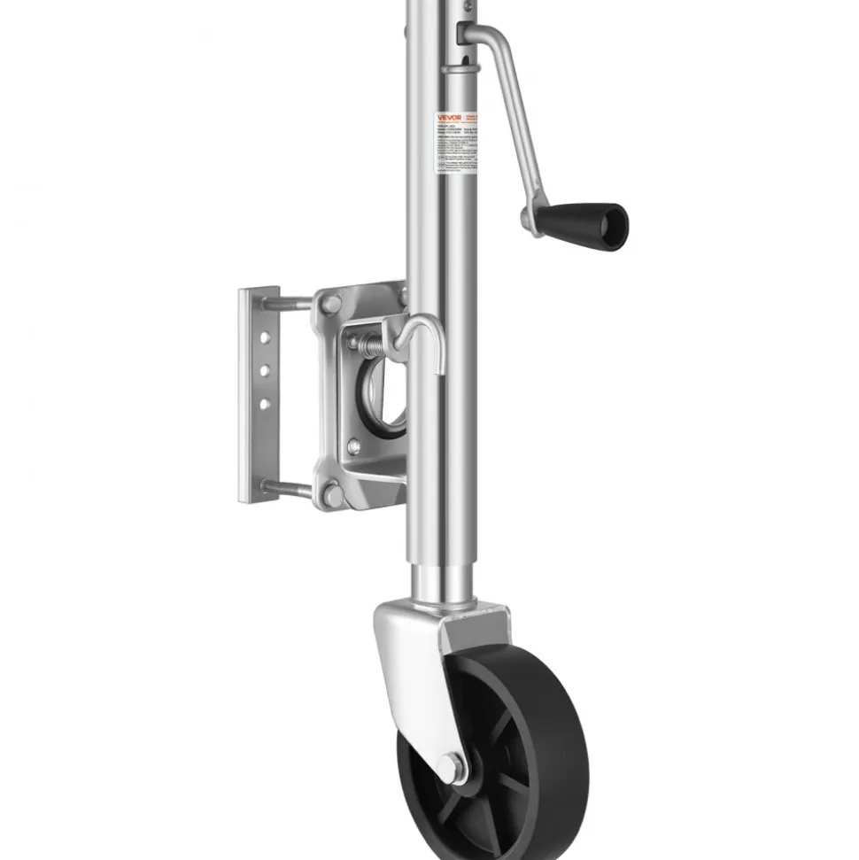 VEVOR Trailer Jack with Wheel, 1000 lbs Load Capacity, Heavy Duty Swivel Boat Trailer Jack with PP Single Wheel & Ergonomic Handle, 10-inch Lift, Fit for RVs, Boats, Horse Trailers, Utility Trailers