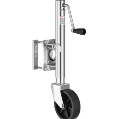VEVOR Trailer Jack with Wheel, 1000 lbs Load Capacity, Heavy Duty Swivel Boat Trailer Jack with PP Single Wheel & Ergonomic Handle, 10-inch Lift, Fit for RVs, Boats, Horse Trailers, Utility Trailers
