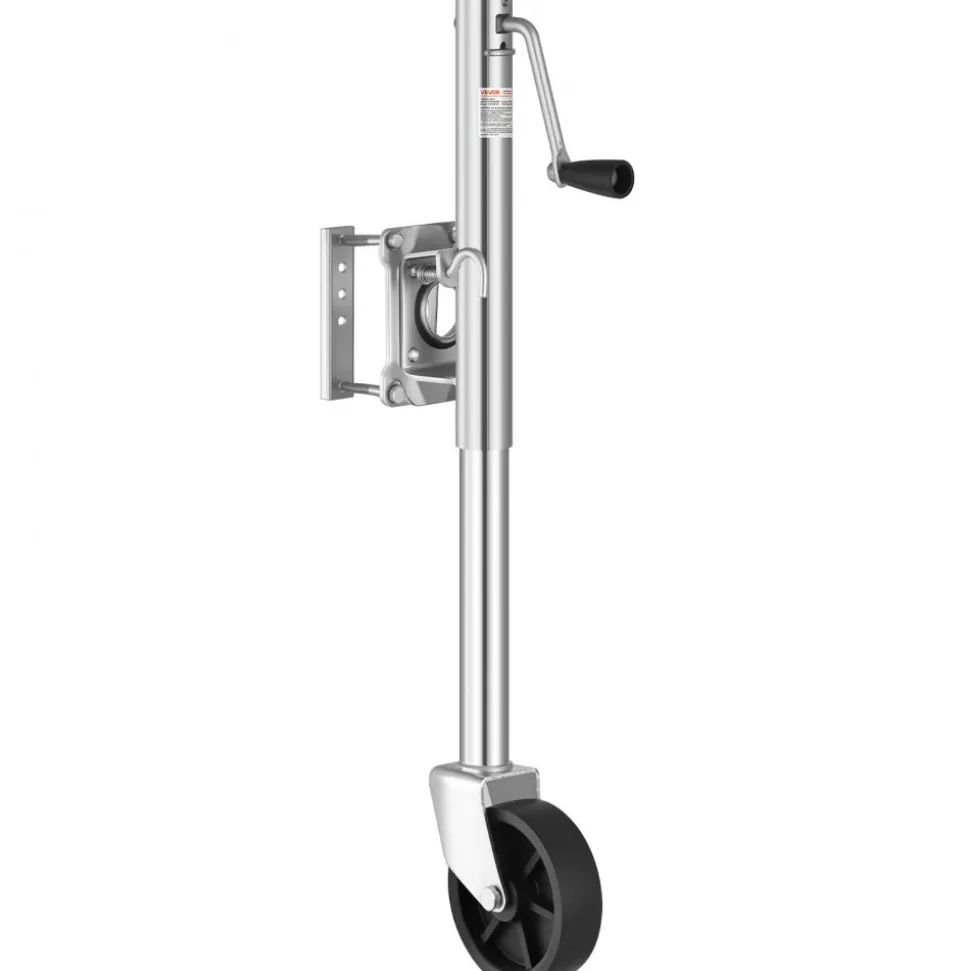 VEVOR Trailer Jack with Wheel, 1000 lbs Load Capacity, Heavy Duty Swivel Boat Trailer Jack with PP Single Wheel & Ergonomic Handle, 10-inch Lift, Fit for RVs, Boats, Horse Trailers, Utility Trailers